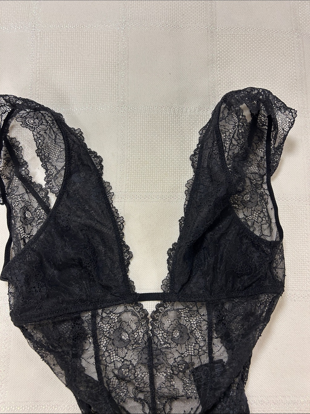 Black Lace Bodysuit Top - Women image 3